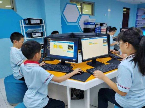 北京市西城区奋斗小学的学生在上信息科技课。受访者供图