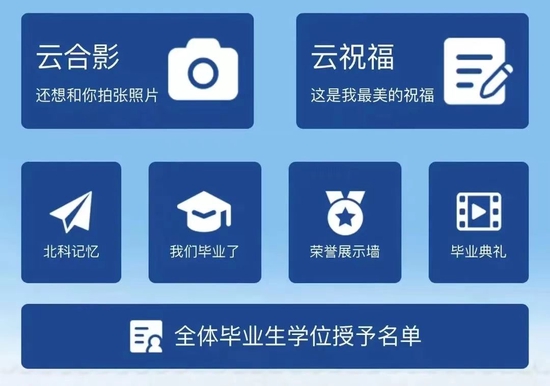 云平台共设置了七大板块。图/北京科技大学官方微信公众号