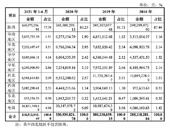 报告期内公司营业收入区域分布